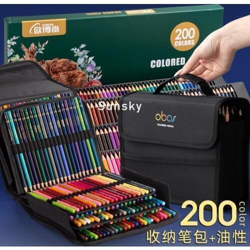 48/72/120/150/200 Color Professional Oil Color Pencils Wood Soft Watercolor Pencil For School Draw Sketch Art Supplies with bags