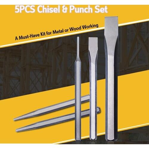 5pcs Cold Chisel Set High Carbon Steel carving tool set carpenter tools wood working tools pin flat