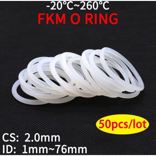 10pcs White Silicone Ring Gasket CS 2mm OD 5 ~ 80mm Food Grade Waterproof Washer Rubber silicone gasket o-ring rubber ring