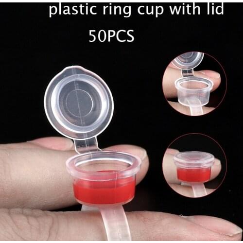 50pcs/lot Permanent Makeup Tools Best Selling Eyelash Extend Ring Cup Tattoo Ink Equipment Microblading Tattoo Pigment Holder