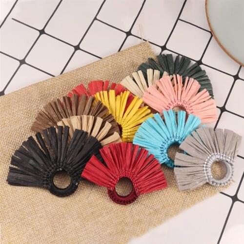 6pcs/lot 5*7cm Handmade Lafite Grass Tassel Fringe Pendant Brush For Garment Clothes Earrings Charms DIY Jewelry Making Findings