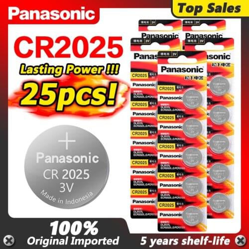 PANASONIC 25pcs original cr2025 ECR2025 BR2025 DL2025 KCR2025 LM2025 3v button battery coin battery for watch car toy
