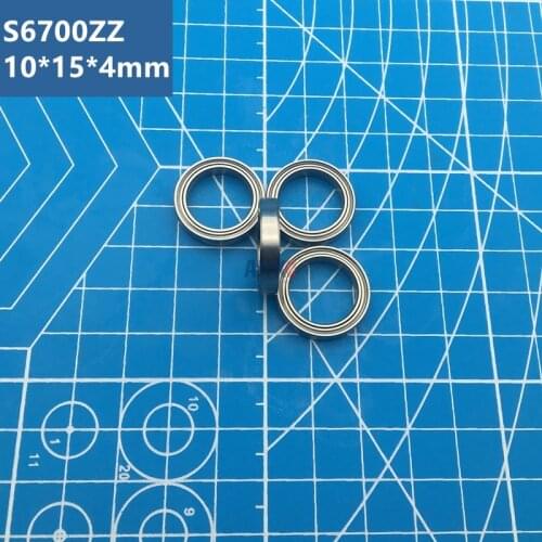 Free Shipping high quality 10pcs Z2V1 of SUS440C S6700ZZ (10*15*4 mm) stainless steel thin wall deep groove ball bearings S6700