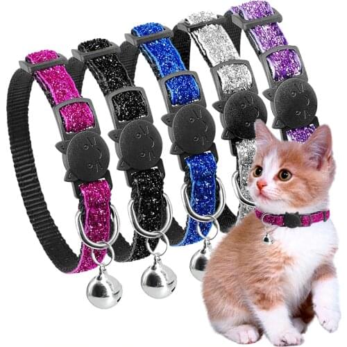 Quick Release Cat Collar Nylon Kitten Collars For Small Pets Kitten 1cm Width Cat Accessories Red Black