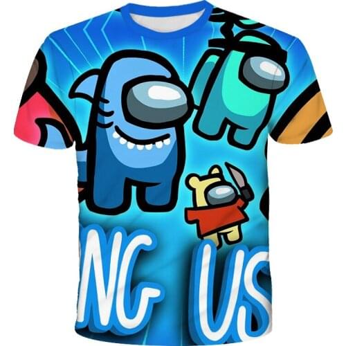 4-16T Children Short Sleeve Tops Funny Game We Boys T-Shirt Impostor Graphic Kid Tops Summer Tee 3D Cartoon Shirts