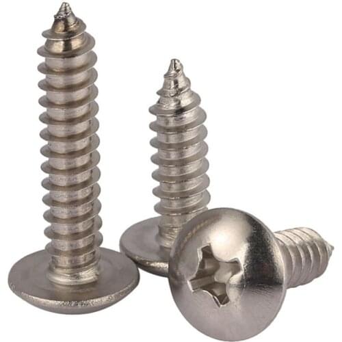 GB/T 10/25pcs M5 TA 304 stainless steel large flat head self tapping screw round head phillips truss mushroom wood screw screws