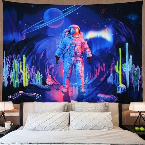 Astronaut Tapestry Wall Hanging Indian Ouija Psychedelic Skull Boho Decor Wall Cloth Tapestries Mountain Dorm Decor Blanket
