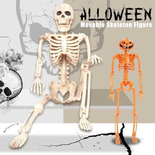 Halloween Skull Skeleton Simulation Human Body Plastic Skull Decoration Secret Room Haunted House Prop Decoration