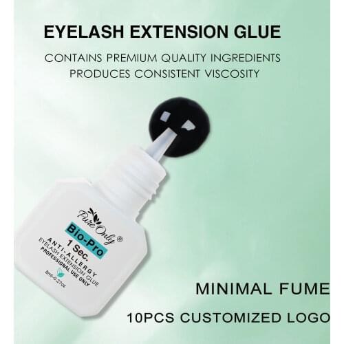8ml New Eyelash Glue Black Adhesive 1 Second Fast Drying Planting Fake Eyelashes Extension Glue Private Label Long Last Korea