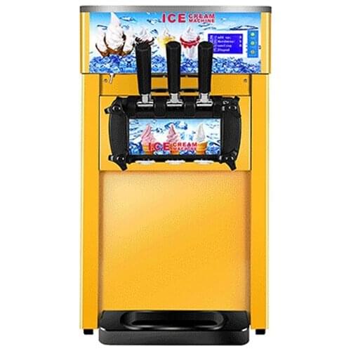 Commercial Ice Cream Machine For Sweet Cone Type Ice Cream LCD panel Stall Pink Yellow Desktop Small Ice Cream Maker 1200W