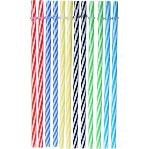 Colorful Plastic Drinking Straws Disposable Straw Cocktail Drinking Party Birthday Drink Summer Straws Bar Wedding Accessor A0C6