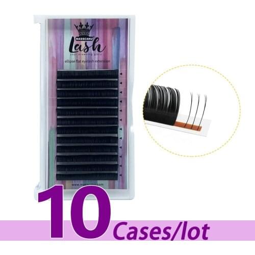 10pcs/lot Outstanding Quality Soft Matte Black C/D curl 0.15mm 0.20mm eyelash extensions flat eyelashes lash tray For Makeup