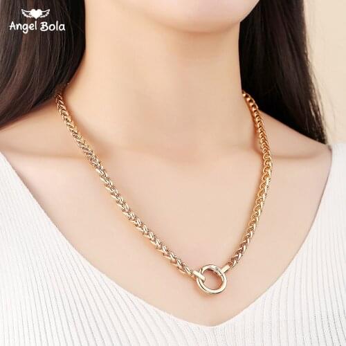 2020 New 585 Rose Gold Paris Necklace Chain Link Punk Gifts for Men Women Best Friends Hip Hop Man Necklaces Male Figaro Chains