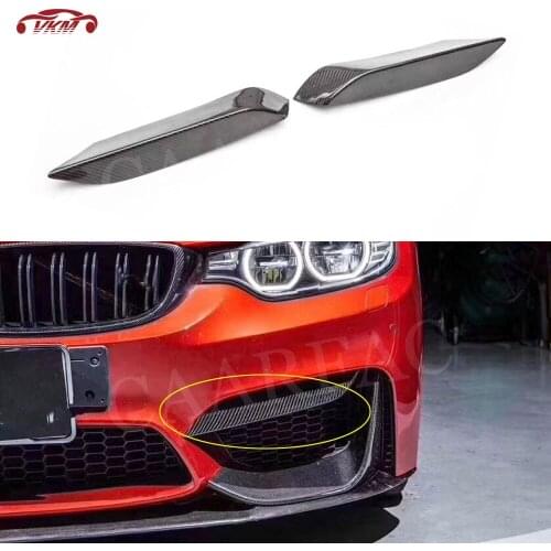 Front Bumper FogLamp Corner Splitters Trim Covers for BMW 3 4 Series F80 M3 F82 F83 M4 2014-2018 Carbon Fiber Fog Lights Frame