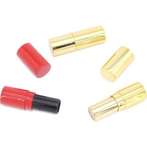 9mm Plastic Empty Lipstick Tube High Quality Lip Balm Bottle Round Cosmetic Packing Container Red Lip Stick Tube 50Pcs/Lot