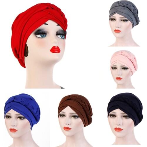 2021 New Womens Hair Care Islamic Jersey Head Scarf Milk Silk Muslim Hijab Braid Wrap Stretch Turban Hat Chemo Cap Head Wrap