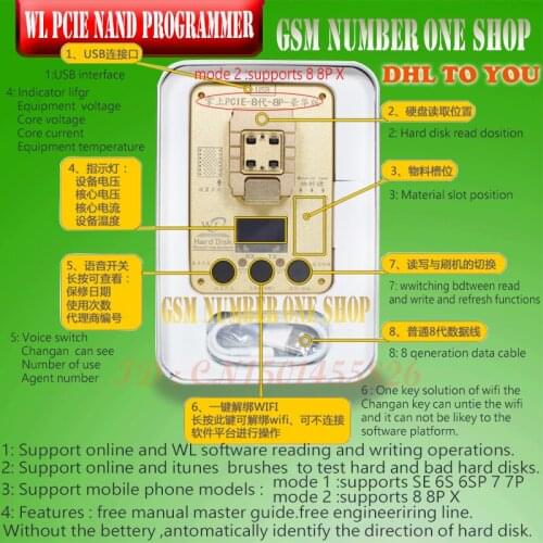 DHL TO WL PCIE NAND Programmer for iPhone x 8g 8p 7P 7 6SP ios11 Pro HDD Serial Number SN Tool Pro icloud ios 11