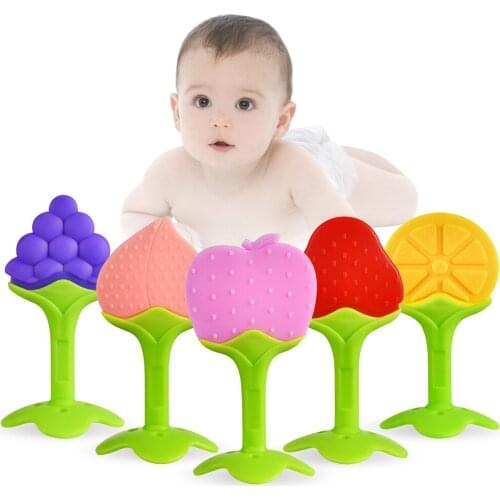 BPA Free Orange Teething Ring Baby InfantSilicone Teether Silicone Newborn Toddler Chewing Toys For Care Baby 3+ Months Teether
