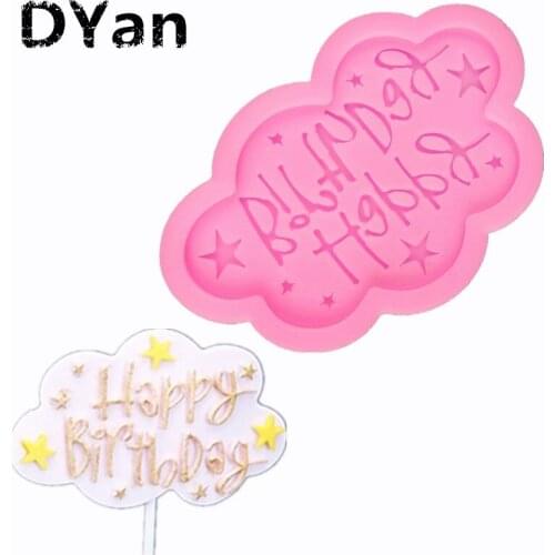 Happy Birthda Happy Birthday Font Silicone Fondant Mold Chocolate Mold Cake Decoration Insert A1580