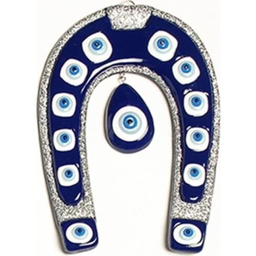 SILVERY NAL Amulet, Door, Wall & Garden Ornament Evil eye bead