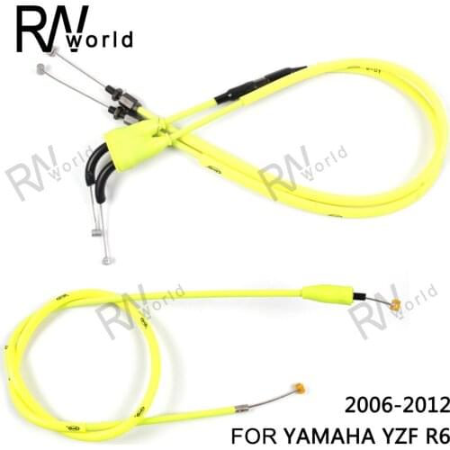 Motorcycle Replacement Throttle Line Clutch Cable Steel Wire For YAMAHA YZF R6 YZFR6 2006 2007 2008 2009 2010 2011 2012