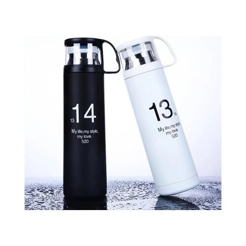 Stylish Thermos Cup 350/500ml Termo Bottle Stainless Steel 12 hours Insulation Thermal Water vaccum flask lovers couple cup