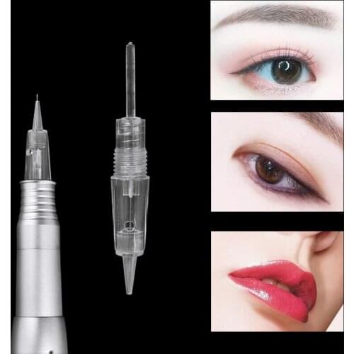 Tattoo Needles 1P/3P 10Pcs Permanent Makeup Eyebrow Lip Eyeliner Microblading Screw Cartridge Needles Sterilized Disposable Tool