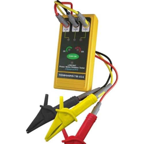 TENMARS TM-604 3 Phase/Motor Rotation Tester Use For Check Motors for Rotation Direction.Three Phase Motor Installation