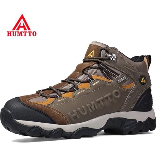 HUMTTO Waterproof Hiking Boots Leather Sport Hunting Climbing Trekking Shoes Breathable Outdoor Mountain Sneakers for Shoes Men