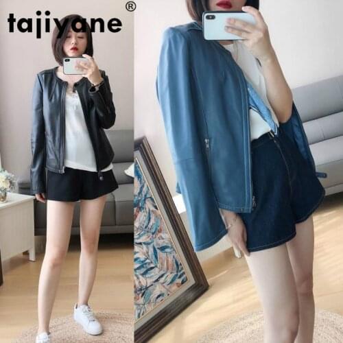 Tajiyane Coats and Jackets Women Real Leather Jacket Spring Sheepskin Coat Female Women Clothes Short Motos Jacket 2020 WPY498