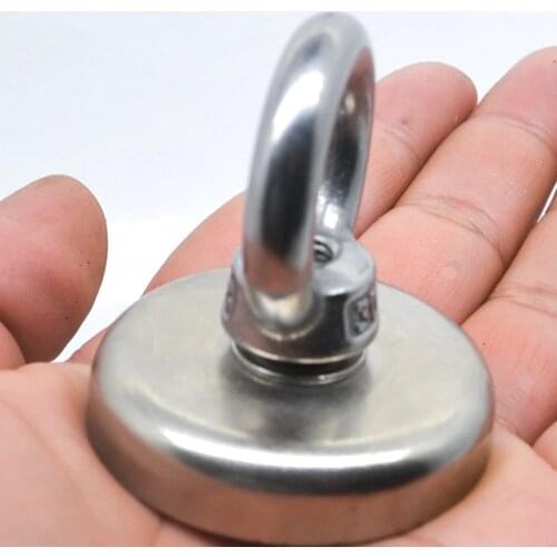 1pcs D32-D60 Strong Powerful Neodymium Magnet Hook Salvage Magnet River Fishing Equipments Holder Pulling Mounting Pot with Ring