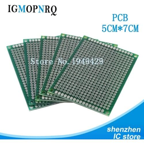 10pcs high quatity!! Double Side Prototype PCB diy Universal Printed Circuit Board 5x7cm