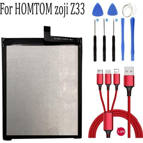 100% new for HOMTOM zoji Z33 Battery 4600 mAh for HOMTOM ZOJI Z33 Smart Phone+USB cable+toolkit