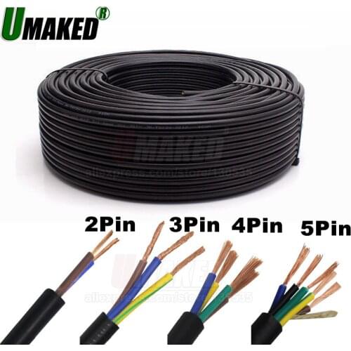 22awg 2 3 4 5pins copper wire,extension cable wire, red black LED strip electronic wire cable, DIY connect, Freeship