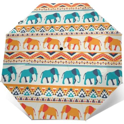 Automatic Umbrella Rain Women Three-folding Umbrella Animal Elephant Pattern Windproof Umbrella Female Waterproof parasol