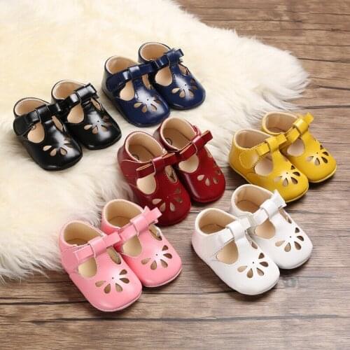 Newborn Infant Baby Girls Shoes Autumn New Prewalker Non-slip Hollow Princess Summer PU Leather Shoes 0-18M