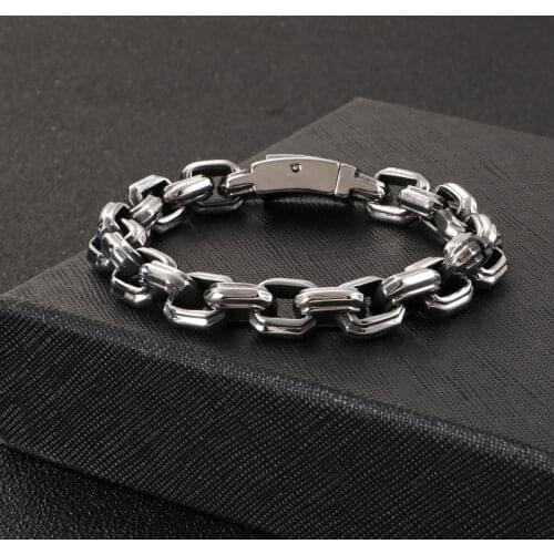 HAOYI Fashion Stainless Steel Viking Punk Charms Heavy Bracelet Safety Buckle Glamour Retro Bangle Color For Men Jewerys