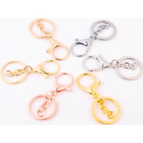 4pcs/lot Key Ring 30mm Keychain Long 68mm Lobster Clasp Key Hook Keyrings For Jewelry Making Finding DIY Key Chains Accessories