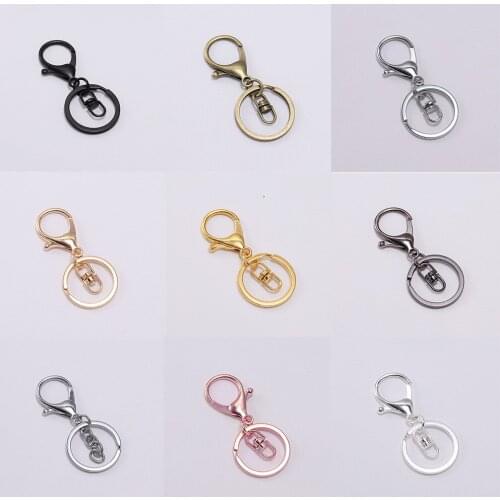 5Pcs Split Keychain Ring 30mm Key Ring Long 70mm Lobster Clasp Key Hook Chain Supplies For DIY Supplies Jewelry Making Wholesale