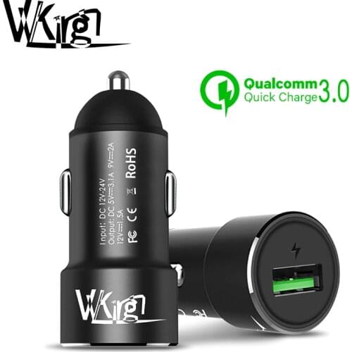 VVKing Quick Charge 3.0 Mini Car Charger USB 3.0A Fast Charging For iPhone Xs Samsung Xiaomi Huawei Mobile Phone Charger Adapter