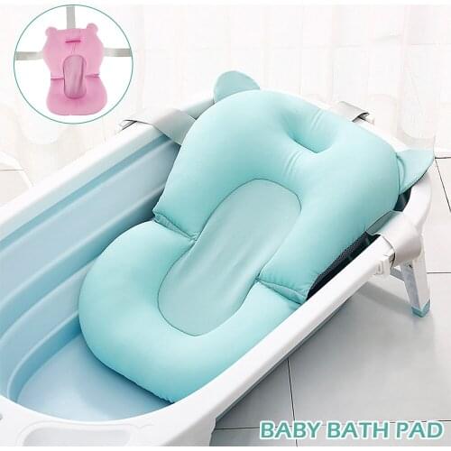 Baby Shower Bathtub Pad Cushion Floating Newborn Baby Bath Tub Pad Anti-Slip Bathtub Mat Baby Safety Pillow Bath Seat Pad