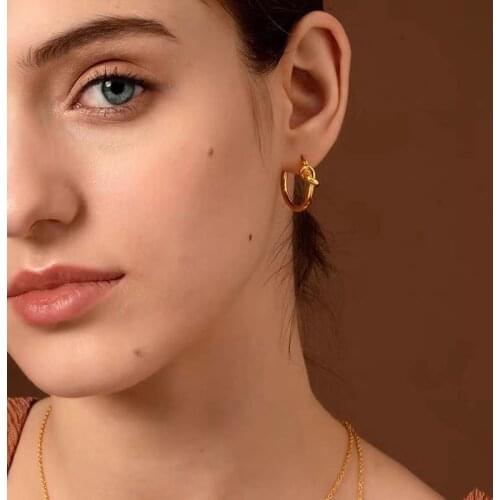 DAVINI Geometric Knot Hook Earring Golden Circle Ear Ring Drops Dangle Earring Jewelry For Women Female Fashion Jewelry MG308
