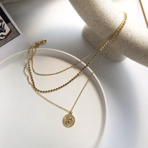 Cold Wind Multi Layers Necklace Golden Women Jewelry Pendant Long Necklace For Women Party Gifts 2020 New