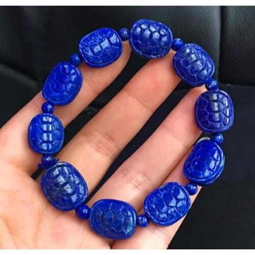 Fine jewelry Natural Royal Blue Lapis Lazuli Gemstone Bracelet AAA free shipping
