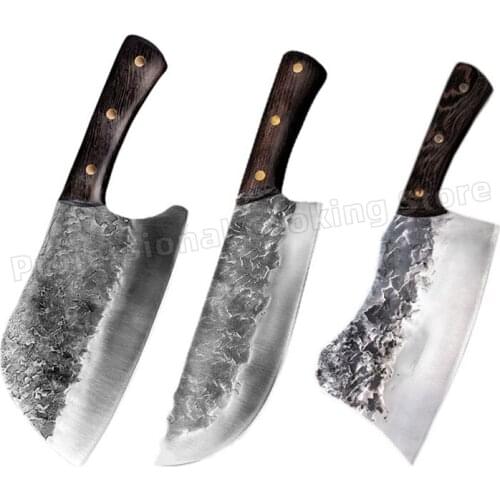 Hand-forged butchers knife, chefs knife kitchen knife kitchen meat cleaver slicing knife household cooking knife