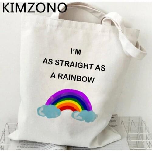 Lgbt shopping bag cotton eco shopper handbag shopper bolsa bag reusable string net foldable custom