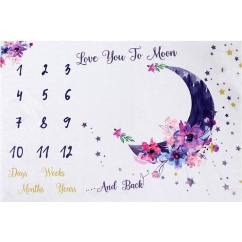 Cute Baby Swaddle Blanket Super Soft Flannel Milestone Blanket Play Mat Photo Prop