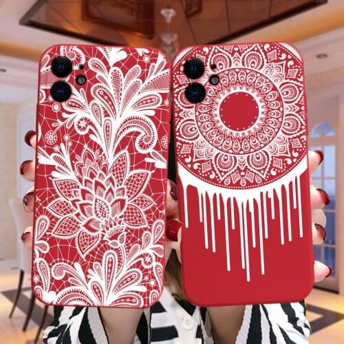 Mandala Lace Flower Wind Totem Soft Silicone Cover For Coque iPhone 11 12 Pro XS MAX X XR 7 8 Plus 12Mini Shockproof Phone Case