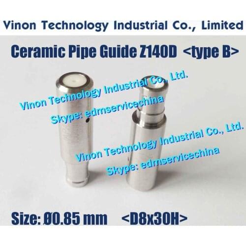 Ø0.85mm Z140D Ceramic Pipe Guide for Taiwan brands of edm drilling machine, ELECTRODE TUBING GUIDE, EDM DOUBLE CERAMIC GUIDE