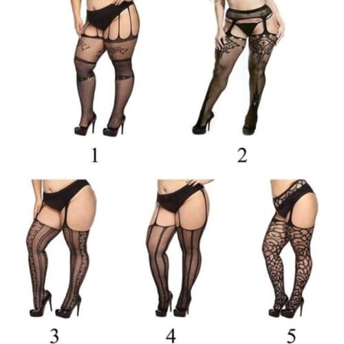 2021 New 5 Styles Fashion Women Suspender Pantyhose Tights Plus Size Stockings